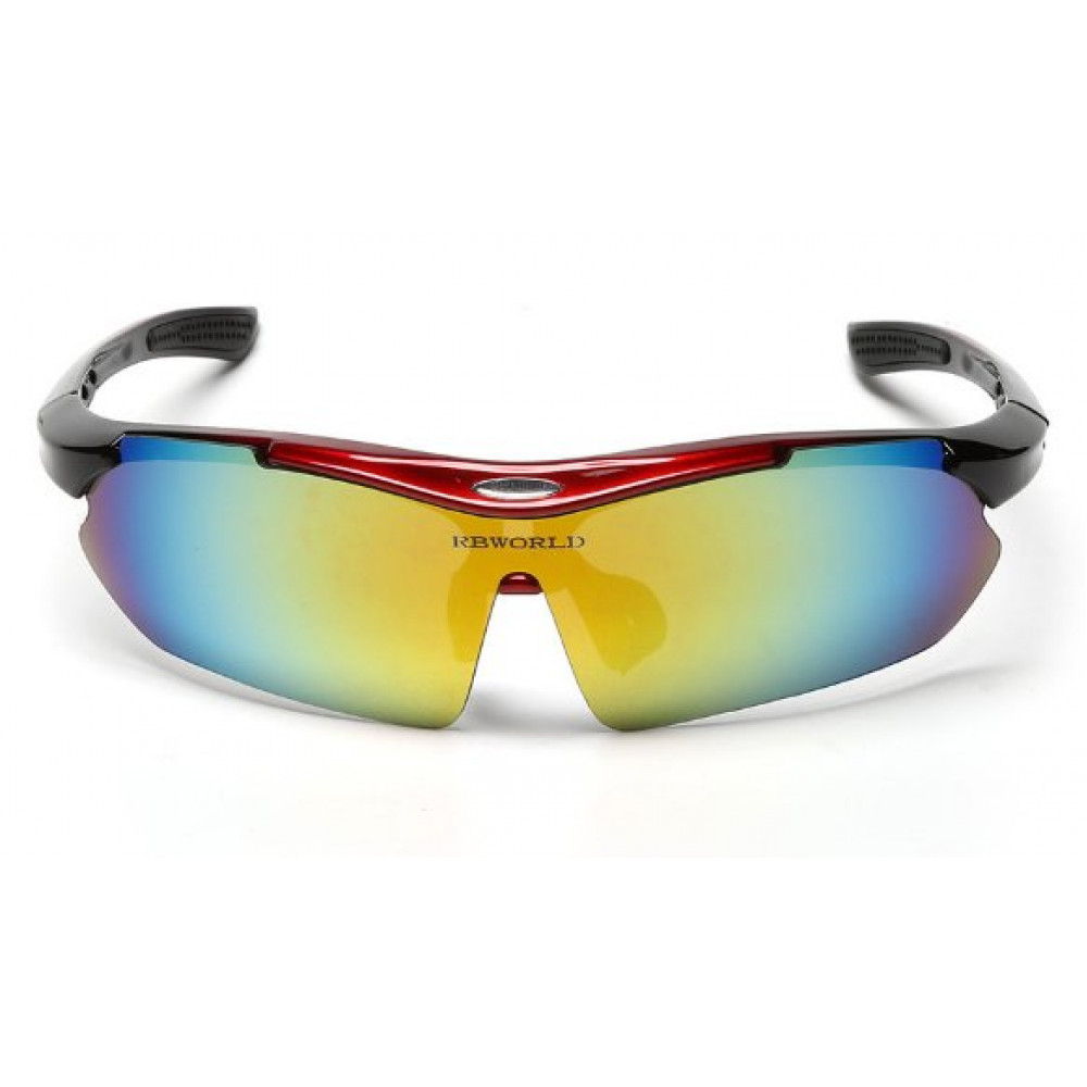 Спортивные очки RBWORLD 89 (красный, радужная линза)