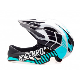 Шлем детский защитный для велосипеда GREENROAD (голубой-белый-черный)