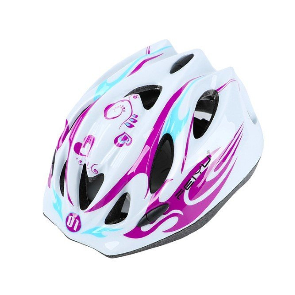 Шлем велосипедный детский FIAOS 007 (сиреневый-белый)