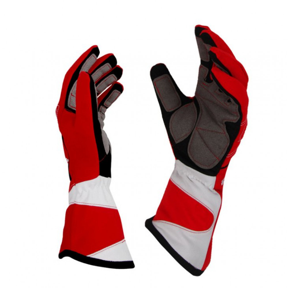 Перчатки для картинга J-RACING GL001 (красный-белый)