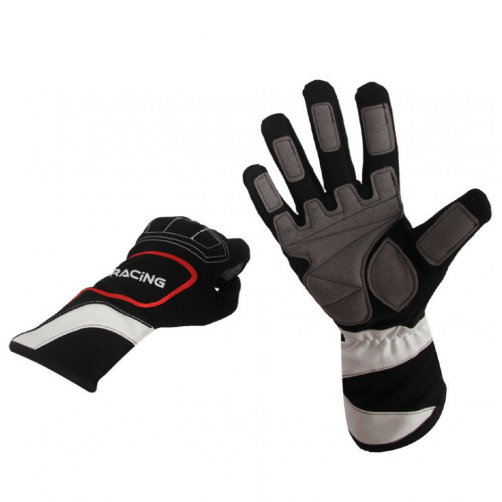 Перчатки для картинга J-RACING GL001 (черный-белый)