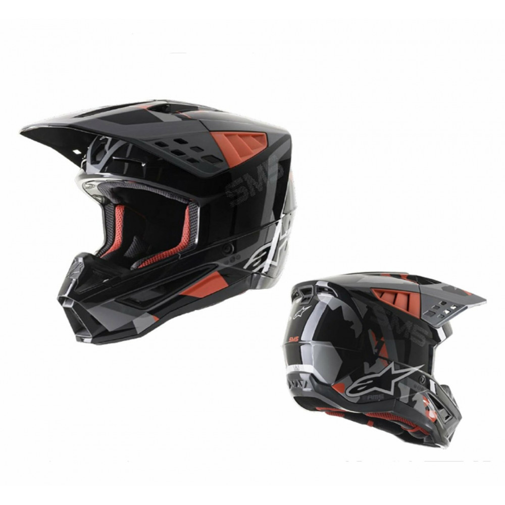 Шлем для мотокросса ALPINESTARS SM5 (черно-оранжевый)