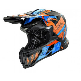 Шлем для мотокросса VIRTUE 902 (черно-сине-оранжевый)