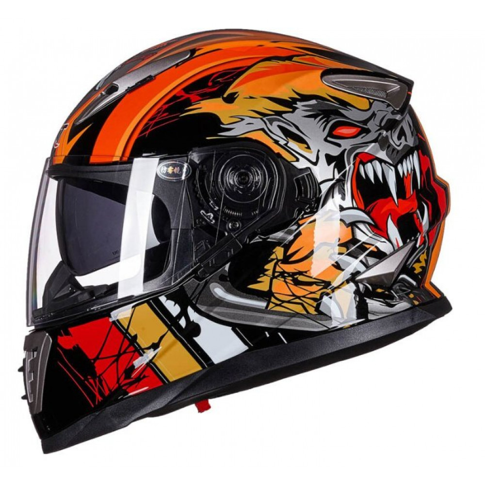 Шлем для картинга мужской GXT H999 (черный-оранжевый)