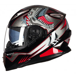 Шлем для картинга мужской GXT H999 (черный-красный-хищник)