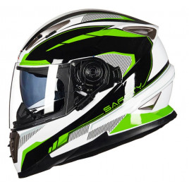 Шлем для картинга мужской GXT H999 (черный-зеленый-белый)