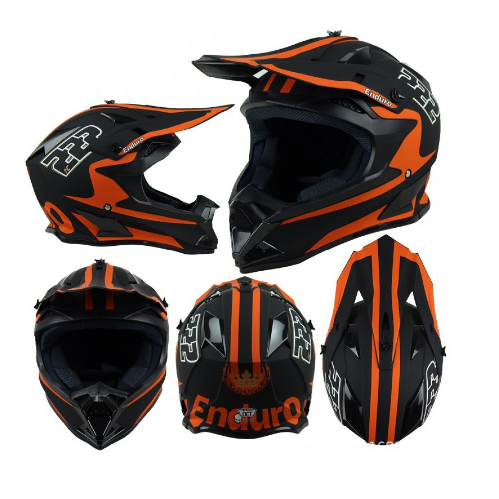 Шлем для мотокросса WLT (черно-оранжевый)