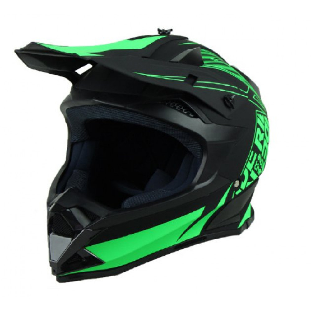 Шлем для мотокросса WLT (черно-зеленый)