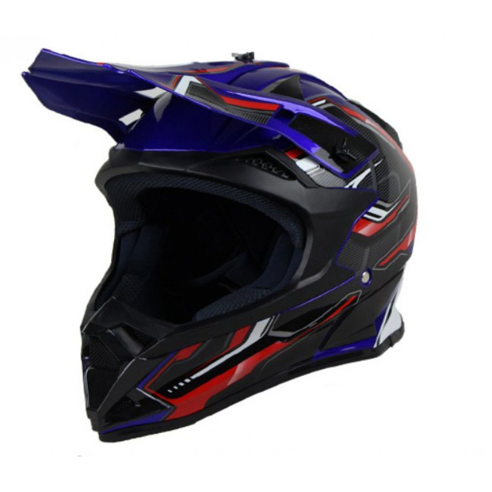Шлем для мотокросса WLT (сине-красно-черный)