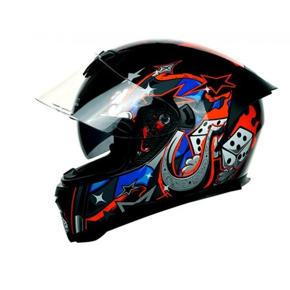 Шлем для квадроцикла JIEKAI JK300 (черный-синий-красный)