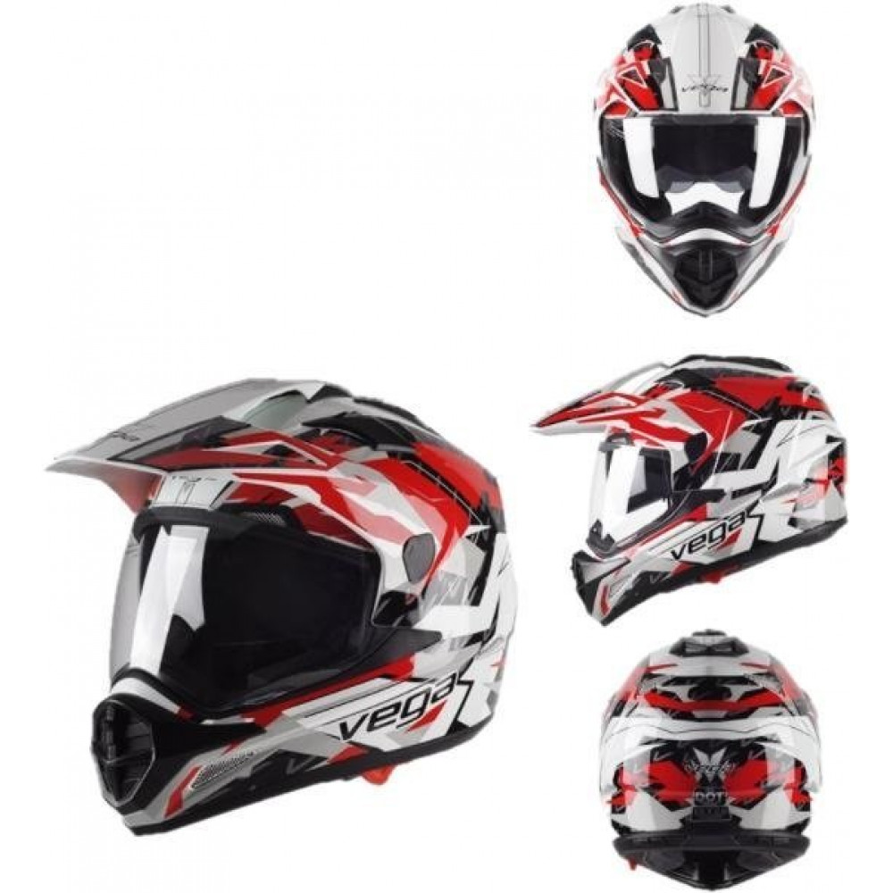 Шлем для квадроцикла VEGA SC-09 (белый-красный)