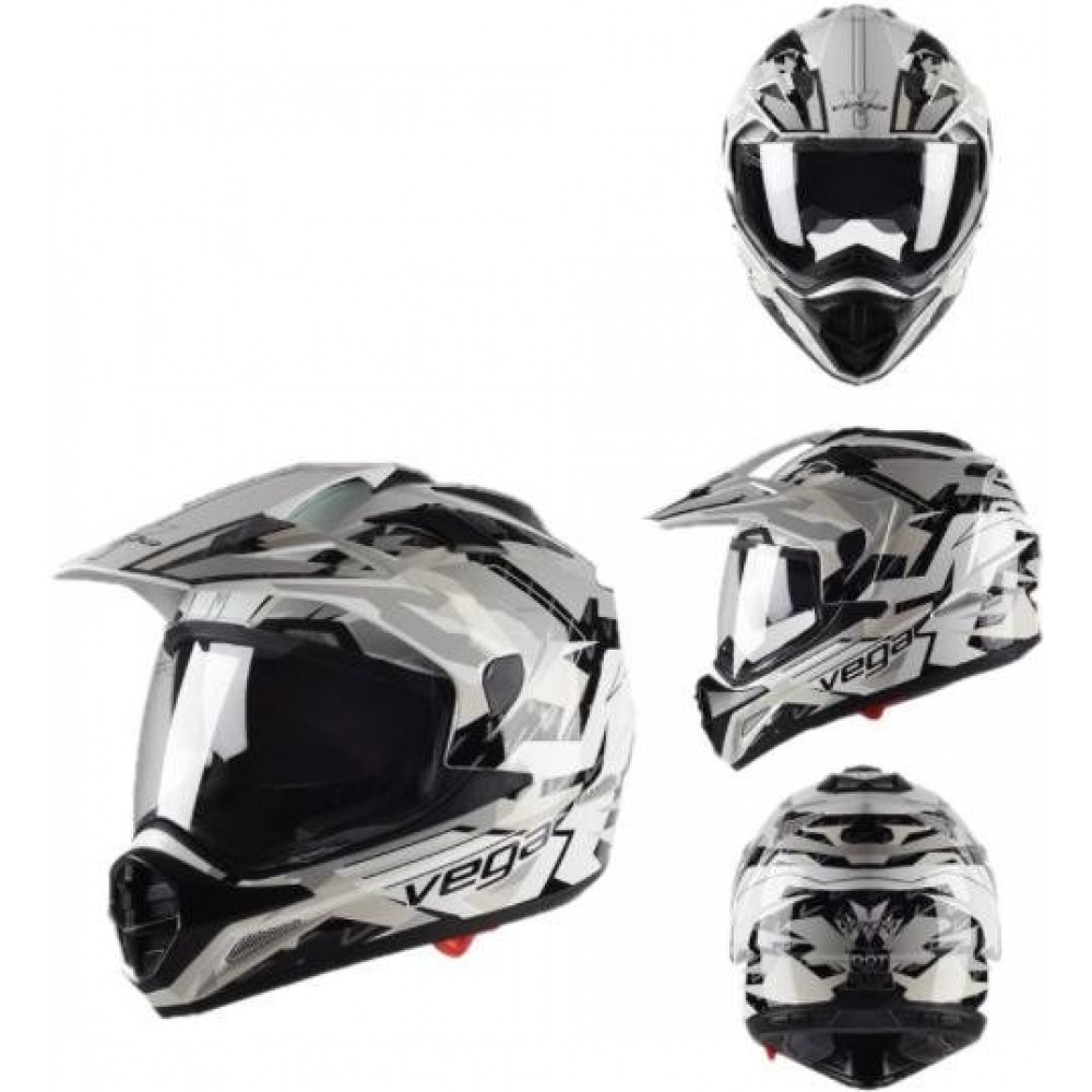 Шлем для квадроцикла VEGA SC-09 (белый-серый-черный)