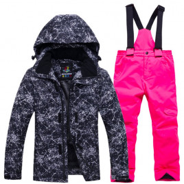 Детский горнолыжный костюм ARCTIC QUEEN D83 (черный-розовый)
