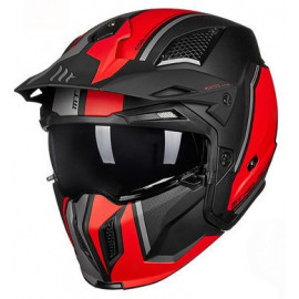 Шлем для мотоцикла MT STREETFIGHTER (черный-серый-красный)