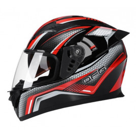 Шлем для автоспорта DFG TB6 противотуманный визор (черный-красный)