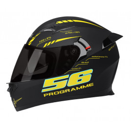 Шлем для автоспорта DFG TB6 черный противотуманный визор (черный-желтый)