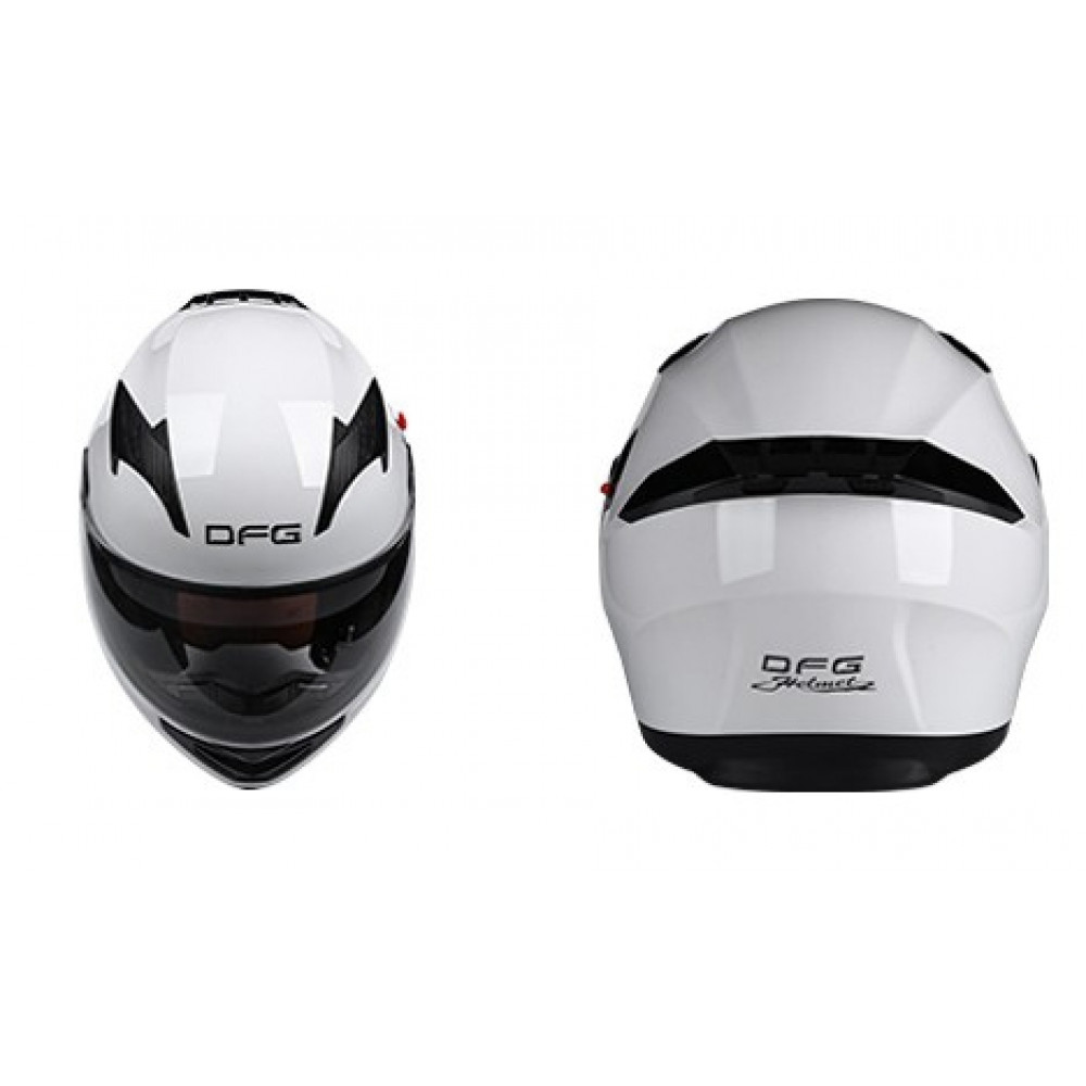 Шлем для автоспорта DFG TB6 черный противотуманный визор (белый)