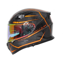Шлем для мотоцикла SOMAN SM-X7 REVO (черный-оранжевый)
