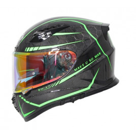 Шлем для мотоцикла SOMAN SM-X7 REVO (черный-зеленый)