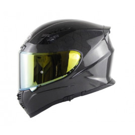 Шлем для мотоцикла SOMAN SM-X7 с золотым визором (черный)