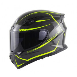 Шлем для мотоцикла SOMAN SM-X7 с черным визором (черный-желтый)