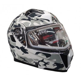 Шлем для снегохода AIM JK906 с подогревом (белый-камуфляжный)