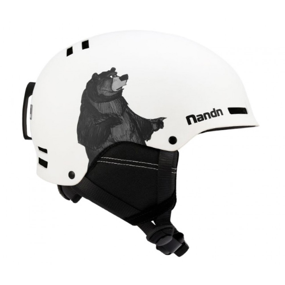 Горнолыжный шлем NANDN NT30 (белый-черный-медведь)