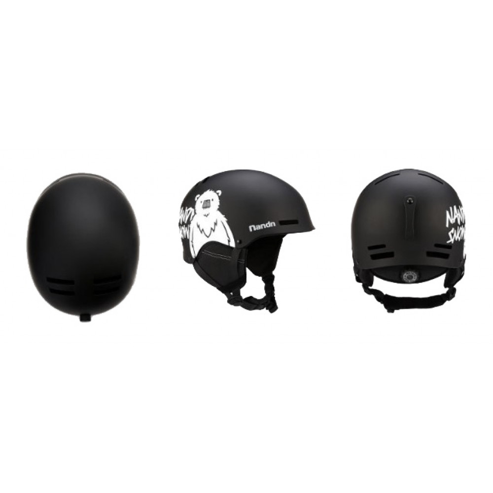 Горнолыжный шлем NANDN NT30 (черный-белый-медведь)