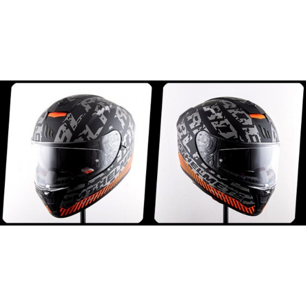 Шлем для квадроцикла MT BLADE 2 (черный-серый-оранжевый)