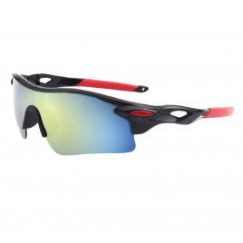 Очки для велоспорта YB HK-9181 разноцветная линза (черный-красный)