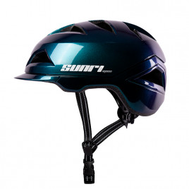 Шлем велосипедный SUNRIMOON TS-56 (сине-зеленый Блестящий)