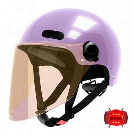 Шлем велосипедный CIGNA TS-1271 желтый визор с LED-подсветкой (фиолетовый)